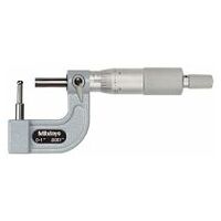 Tube Micrometer Cylindrical Anvil Flat Spindle, 0-1″