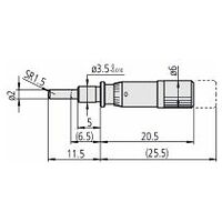 Einbaumessschr. 0,1 mm/U Spindelsteigung, 0-6,5 mm, Spannmutter, sphärische Spindel