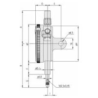 Messuhr, flacher Abschlussdeckel, ISO Ausführung Stoßgeschützt, 10 mm, 0,01 mm
