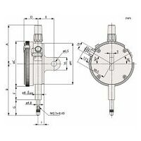Messuhr, flacher Abschlussdeckel, ISO Ausführung Edelsteingelagert, 5 mm, 0,001 mm