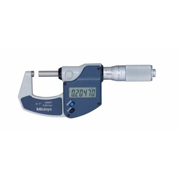 Micromètre extérieur numérique pouce / métrique, 0-1 ″, sans sortie de données, tambour à friction