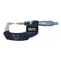 Micromètre numérique rainuré IP65, 0-25 mm, Digimatic, surface de mesure 2 mm