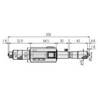 Digitalni dvotočkovni notranji mikrometer (palica), palec/metrski, 8-9″, IP65