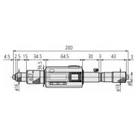 Digitale 2-Punkt Innenmessschraube (Rohr) 200-2000 mm, IP65, inkl. 8 Verlängerungen