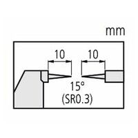 Micrómetro de punta con puntas endurecidas, 0-25 mm, punta de 15 °