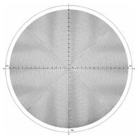 Standaard meetplaat voor meetprojector, nr.:13 Cirkeldiagram 1 mm schaalverdeling metrisch Ø 300 mm