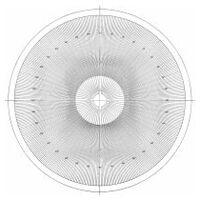 Overlay chart for Meas Projector, No.18 Protractor chart 1° pitch metric Ø300 mm