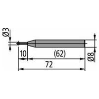 Gömbtapintó, koaxiális, D=3 mm, L=72 mm