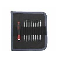 Screwdriver with interchangeable blade set SYSTEM 4 assorted 12-pcs incl. roll-up bag