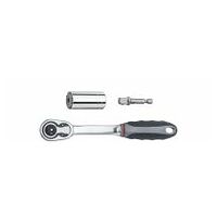 Steckschlüsseleinsatz Set Gripper mit Ratsche 3/8″ und Adapter für Akkuschrauber in Blister 3-tlg.