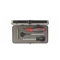 Juego de destornilladores dinamométricos TorqueVario®-S 0,8-5,0 Nm TORX®, TORX PLUS®, de 14 unid., con limitación del par de apriete de ajuste variable de incl. caja