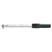 Electronic torque wrench / rotational angle wrench with plug-in ratchet
