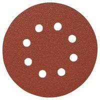 Paper velour-backed abrasive disc (A) 8 holes ⌀ 125 mm