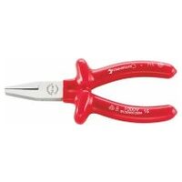 VDE flat nose plier, short L.160mm Head Chrome-plated