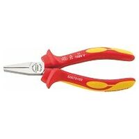 VDE flat nose plier, short L.160mm Head Chrome-plated