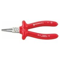 VDE round nose plier, short L.160mm Head Chrome-plated