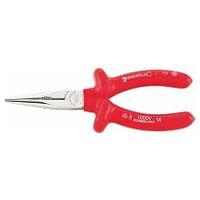 VDE snipe nose plier w.cutter (radio- or telephone pliers) L.200mm Head Chrome-plated