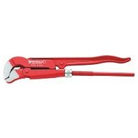 S-shaped Swedish pattern wrench Jaw-W.40mm L.330mm Head Red lacquered, polished