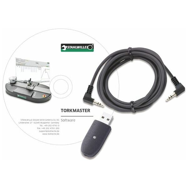 Adaptateur USB u. Klinkensteckerkabel m.Software Torkmaster L.1,5 mm