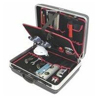 Hårdskallet kuffert 3-H2, komplet, med værktøjspakke til sanitetsbyggerlærling 3, 26 dele,