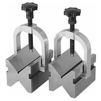 Pair of double Vee blocks with clamp stainless steel