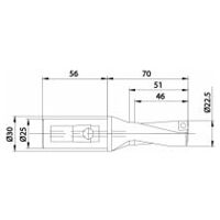 Burghiu cu plăcuțe amovibile KUB Quatron KUB-Q.2D.225.R.07-K25