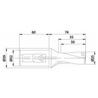 Burghiu cu plăcuțe amovibile KUB Quatron KUB-Q.2D.250.R.07-K32