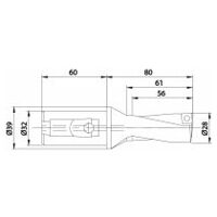 Burghiu cu plăcuțe amovibile KUB Quatron KUB-Q.2D.280.R.09-K32