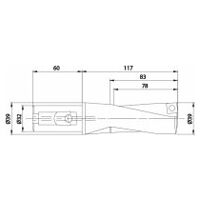 Wendeplattenbohrer KUB Quatron KUB-Q.2D.390.R.12-K32