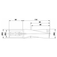 Burghiu cu plăcuțe amovibile KUB Quatron KUB-Q.2D.400.R.12-K32