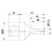 Burghiu de inserție KUB Quatron ABS50/17,5/36/R