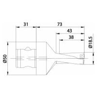 Burghiu de inserție KUB Quatron ABS50/18,5/38/R