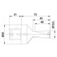 Burghiu de inserție KUB Quatron ABS50/19,5/40/R