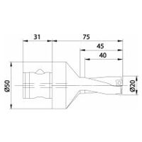 Burghiu de inserție KUB Quatron ABS50/20/40/R