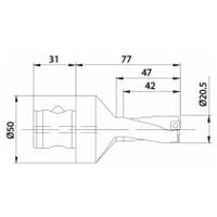 Burghiu de inserție KUB Quatron ABS50/20,5/42/R