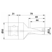 Wendeplattenbohrer KUB Quatron KUB-Q.2D.220.R.07-ABS50