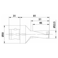 Burghiu de inserție KUB Quatron ABS50/22,5/46/R