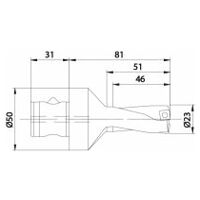 Burghiu de inserție KUB Quatron ABS50/23/46/R