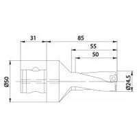 Burghiu de inserție KUB Quatron ABS50/24,5/50/R