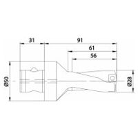 Wendeplattenbohrer KUB Quatron KUB-Q.2D.280.R.09-ABS50