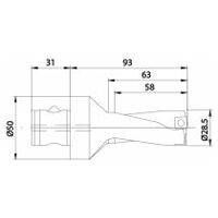 Burghiu de inserție KUB Quatron ABS50/28,5/58/R