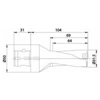 Burghiu de inserție KUB Quatron ABS50/31,5/64/R