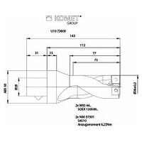 Wendeplattenbohrer KUB Quatron KUB-Q.2D.360.R.12-ABS50