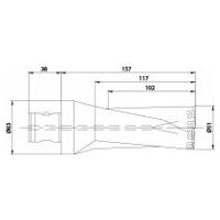 Burghiu de inserție KUB Quatron ABS63/51/102/R