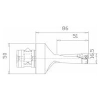 Burghiu de inserție KUB Quatron ABS50/16,5/51/R