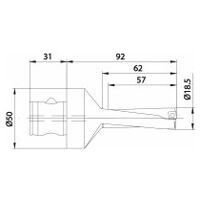 Burghiu cu plăcuțe amovibile KUB Quatron KUB-Q.3D.185.R.06-ABS50