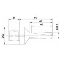 Burghiu cu plăcuțe amovibile KUB Quatron KUB-Q.3D.195.R.06-ABS50