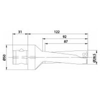 Burghiu cu plăcuțe amovibile KUB Quatron KUB-Q.3D.285.R.09-ABS50