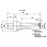 Burghiu cu plăcuțe amovibile KUB Quatron KUB-Q.3D.310.R.09-ABS50