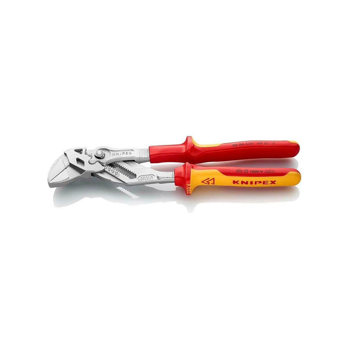 griffbereit24 - Knipex Zangenschlüssel Zange und Schraubenschlüssel in  einem Werkzeug mit rutschhemmendem Kunststoff überzogen grau atramentiert  250 mm (SB-Karte/Blister) Nr. 86 01 250 SB